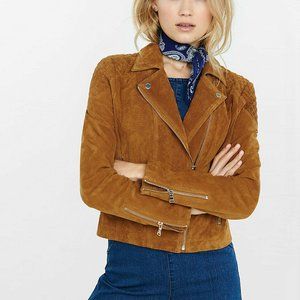 Express Moto Suede Full Zip Ladies Jacket - NWT